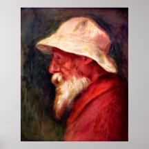 Pierre Renoir - Selbstporträt mit weißem Hut Posterdrucke