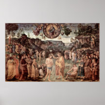 Pietro Perugino - Taufe von Christus Posterdruck