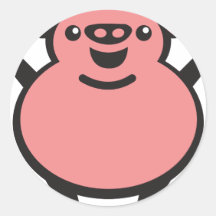 pig schwein runder aufkleber