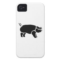Pig Vintage Wood Engraving iPhone 4 Cases