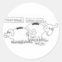 Piggy bank...Cash cow. Stickers