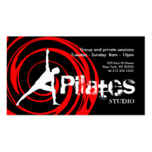 Pilates Studio-Visitenkarte-Schwarz-Rot