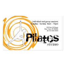 Pilates Studio-Visitenkarte-weiße Orange