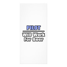 Pilot… arbeitet für Bier Vollfarbige Werbekarte