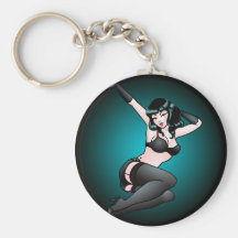 Pin herauf Mädchen Keychain Retro Geschenke Pin-ob Schlüsselband