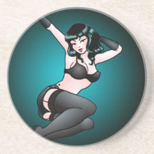 Pin herauf Mädchen-Untersetzer-Retro Geschenke Pin