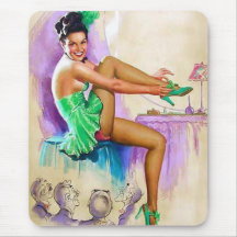 Pin herauf Revuegirl MousePad Retro Kunst