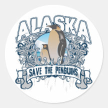 Pinguin Alaska Runder Sticker