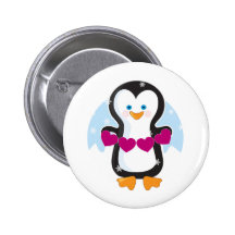 Pinguin-Herz Button
