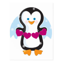 Pinguin-Herz Postkarten