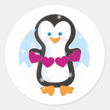 Pinguin-Herz Stickers