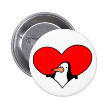Pinguin-Herzknopf Buttons