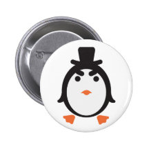Pinguin mit Zylinder Anstecknadelbutton