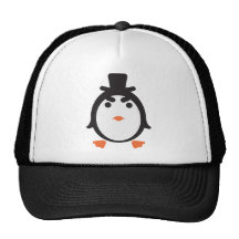 Pinguin mit Zylinder Netzcap