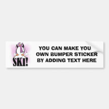 Pinguin-Ski-T-Shirts und Geschenke Auto Aufkleber