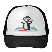 Pinguin-Snowboarder Retromützen