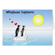 Pinguin-Valentinsgruß, was auch immer geschieht Karten