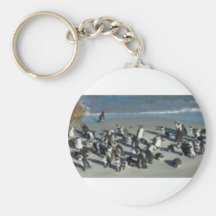 Pinguine in einer Sitzung Schlüsselanhänger