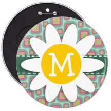 Pink and Mint Retro Pattern; Daisy