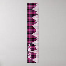 Pink & Black Plaid Posters