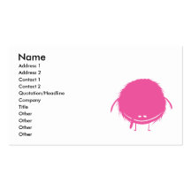 Pink flockiges duzzle Monster Visitenkarten Vorlagen