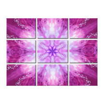 Pink Flower Fractal Tiled Gallery Wrapped Canvas