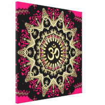 Pink+GoldOmmandala-neues Alter eingewickelte Leinw Galerie Faltleinwand