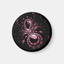 Pink Jewels from Fractals Fridge Magnets