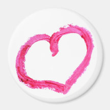 Pink Painted Heart Refrigerator Magnet