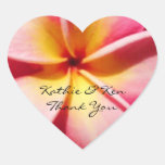 Pink Plumeria Wedding Thank You Sticker