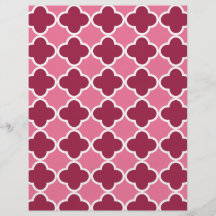 Pink quatrefoil pattern flyers
