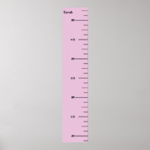 Pink Ruler Growth Chart Posters