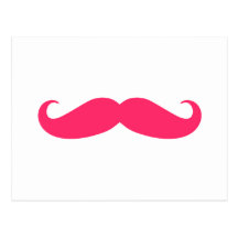 Pink-Schnurrbart Postkarte