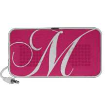 Pink, weißes Skript-Monogramm M Tragbare Speaker