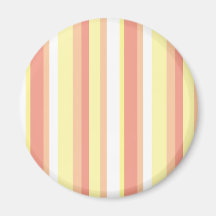Pink Yellow and White Stripes Fridge Magnet