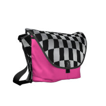Pink-Zielflagge-Laufen Kurier Tasche