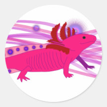 Pinker Axolotl Runder Sticker