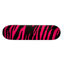Pinkschwarzer Zebra-Druck-Tierbaut.-Skateboard Skateboard Brett