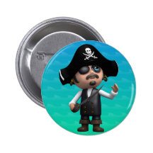Pirat 3d schaut oben (irgendeine Farbe U wie!) Anstecknadelbutton