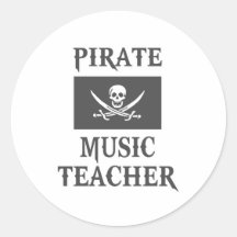 Piraten-Musik-Lehrer Runde Sticker