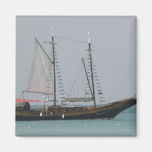 Piraten-Schiffs-Quadrat-Magnet Kühlschrankmagnet