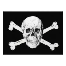 Piraten-schwarzer Totenkopf mit gekreuzter Knochen Individuelle Einladungskarte