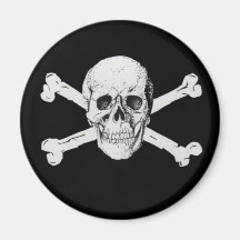 Piraten-Totenkopf mit gekreuzter Knochen Magnete