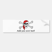 Piratenflagge mit rotem Bandana Autoaufkleber