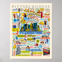 Pittsburgh-Sprachspaß Pittsburghese Grafik Posterdrucke