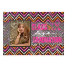 PixDezines Abschluss 2012/chevron/oj+Rosa Individuelle Einladungen
