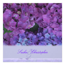 PixDezines BlauHydrangea Personalisierte Ankündigungskarten