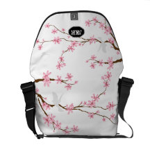 PixDezines diy Hintergrund/rosa Kirschblüte Kurier Tasche