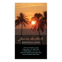 PixDezines hawaiischer Strand-Sonnenuntergang Visitenkarten