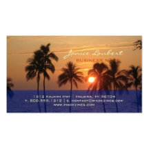PixDezines hawaiischer Strand-Sonnenuntergang Visitenkartenvorlagen